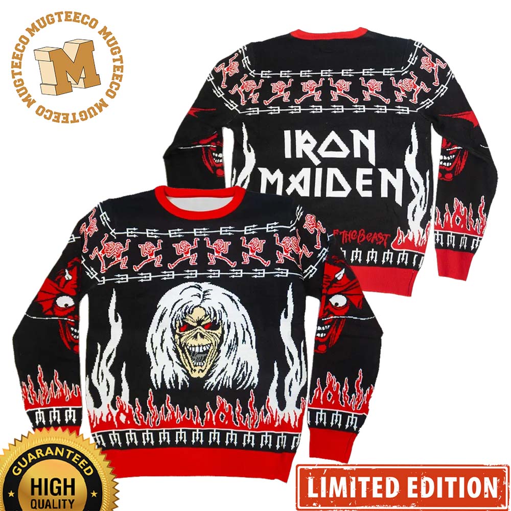 Iron Maiden The Number Of The Beast Xmas 2023 Holiday Gift Ugly Christmas Sweater Iron Maiden The Number Of The Beast Xmas 2023 Holiday Gift Ugly Christmas Sweater