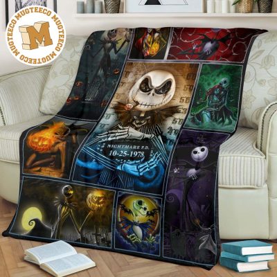 Jack Skellington Fleece Blanket Gift Idea For Fan Jack Skellington Fleece Blanket Gift Idea For Fan
