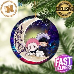 Jujutsu Kaisen Gojo And Sukuna Chibi Anime Love You To The Moon And Back Galaxy 2023 Holiday Gifts Christmas Decorations Ornament