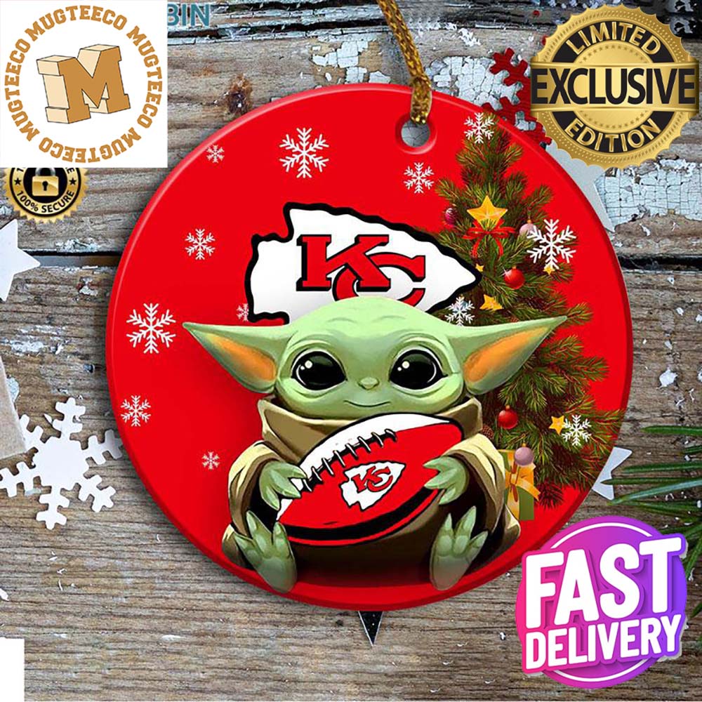 Kansas City Chiefs Baby Yoda NFL Personalized 2023 Holiday Christmas Decorations Ornament Kansas City Chiefs Baby Yoda NFL Personalized 2023 Holiday Christmas Decorations Ornament