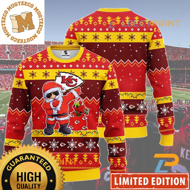 Kansas City Chiefs Dabbing Santa Claus Funny Christmas Ugly Sweater Kansas City Chiefs Dabbing Santa Claus Funny Christmas Ugly Sweater