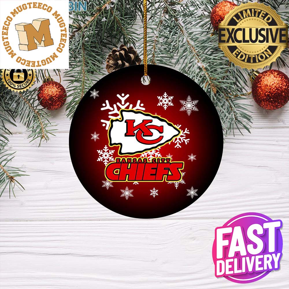 Kansas City Chiefs Merry Christmas Circle Ornament Kansas City Chiefs Merry Christmas Circle Ornament