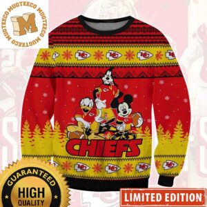 Kansas City Chiefs Mickey Donald Goofy Ugly Sweater Christmas 2023 Holiday Gifts