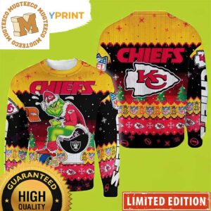 Kansas City Chiefs The Grinch Toilet American Football NFL Funny 2023 Holiday Gifts Ugly Christmas Sweater