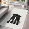 Kaws Along The Way Brown In White Background Rug For Bedroom Kaws Along The Way Brown In White Background Rug For Bedroom