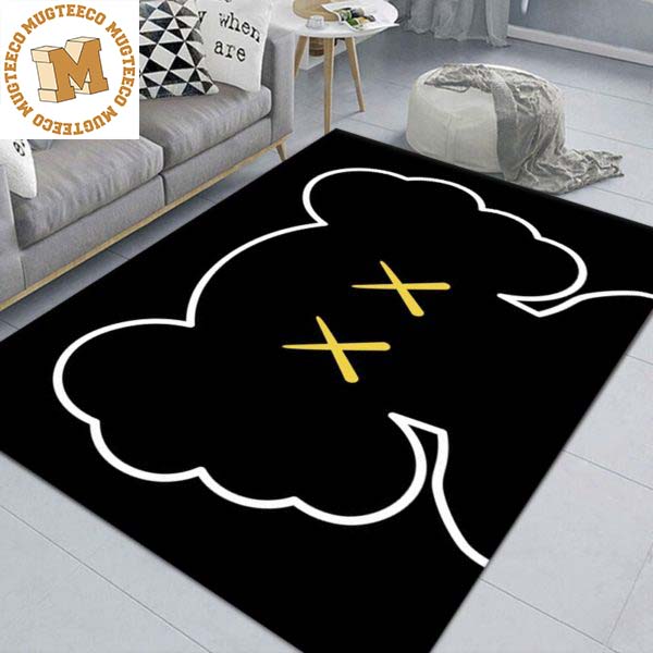 Kaws Black On Black Head In Black Background For Living Room Carpet Rugs Kaws Black On Black Head In Black Background For Living Room Carpet Rugs