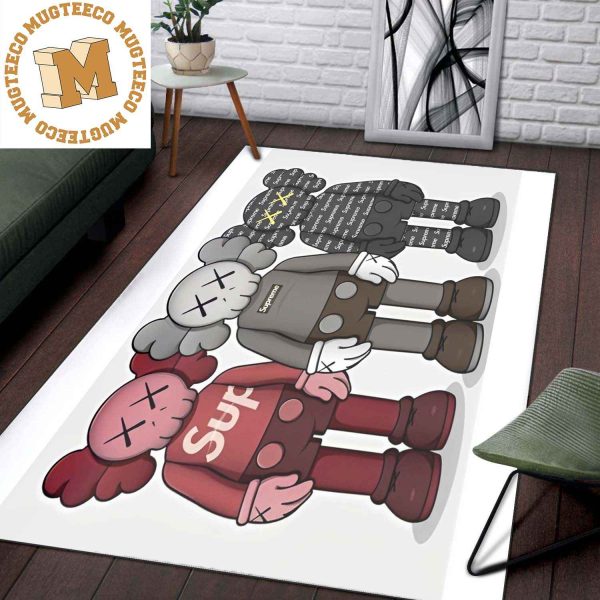Kaws Companion x Supreme Hypebeast In White Background Rug Carpet Home Decor Kaws Companion x Supreme Hypebeast In White Background Rug Carpet Home Decor