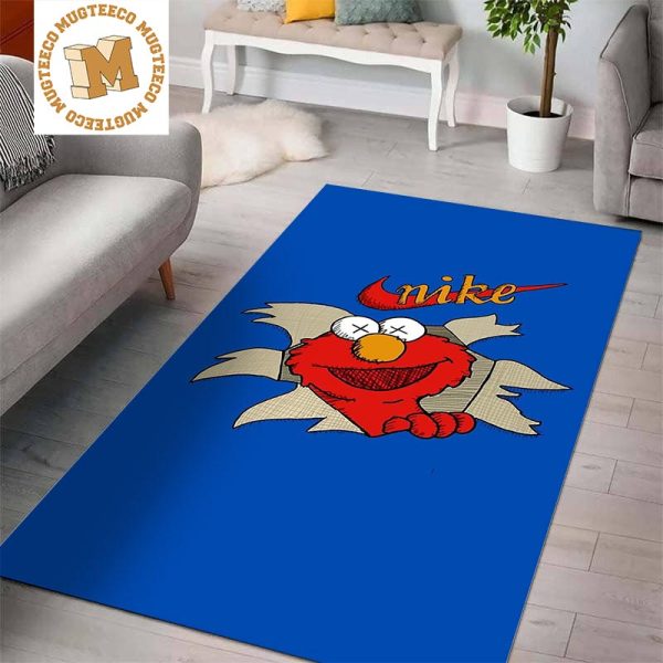 Kaws Elmo Sesame Street x Nike Logo In Blue Background For Living Room Kaws Elmo Sesame Street x Nike Logo In Blue Background For Living Room