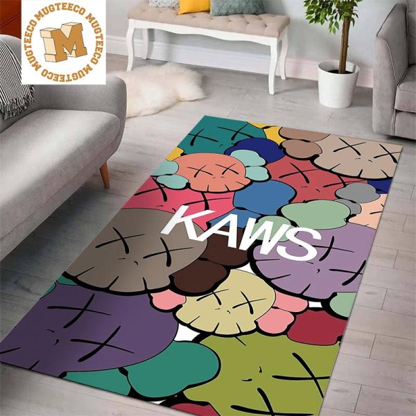 Kaws Head Colorful Pattern Rug Carpet Kaws Head Colorful Pattern Rug Carpet