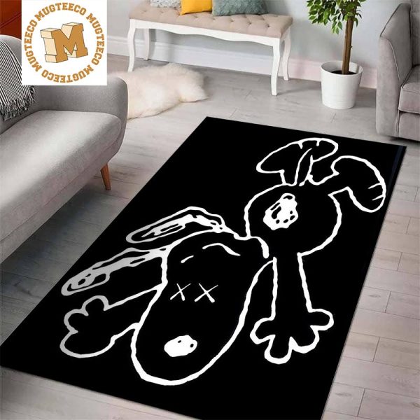 Kaws Snoopy Black And White Rug Carpet Home Decor Kaws Snoopy Black And White Rug Carpet Home Decor