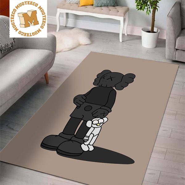 Kaws Take Black Kaws In Brown Background Rug For Bedroom Kaws Take Black Kaws In Brown Background Rug For Bedroom