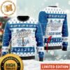 Keystone Light In My Veins Jesus In My Heart Snowy Knitting White And Blue Christmas Ugly Sweater