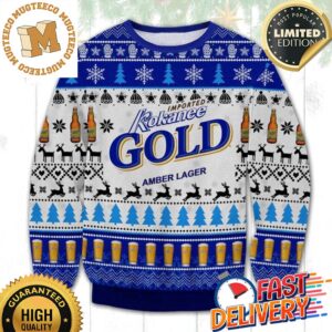 Kokanee Gold Amber Lager Ugly Christmas Sweater For Holiday 2023 Xmas Gifts