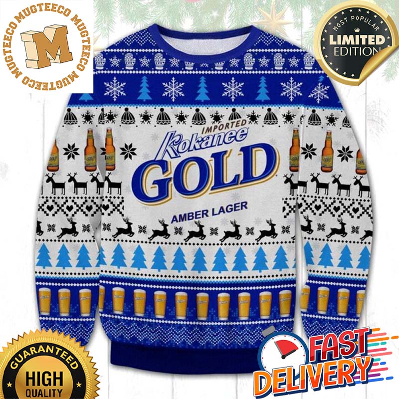 Kokanee Gold Amber Lager Ugly Christmas Sweater For Holiday 2023 Xmas Gifts Kokanee Gold Amber Lager Ugly Christmas Sweater For Holiday 2023 Xmas Gifts