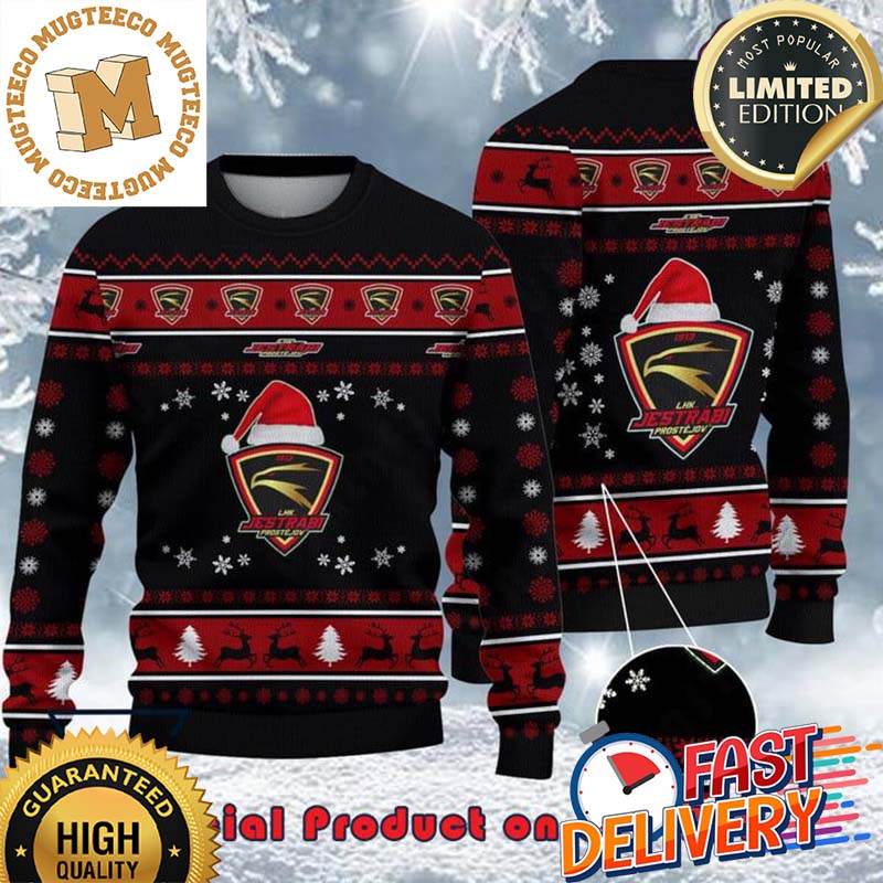LHK Jestrabi Prostejov Tipsport Extraliga Santa Hat Ugly Christmas Sweater For Holiday 2023 Xmas Gifts LHK Jestrabi Prostejov Tipsport Extraliga Santa Hat Ugly Christmas Sweater For Holiday 2023 Xmas Gifts