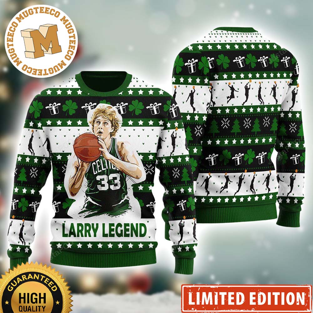 Larry Bird Legend Boston Celtics NBA Basketball Ugly Christmas Sweater Larry Bird Legend Boston Celtics NBA Basketball Ugly Christmas Sweater