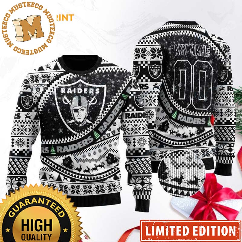 Las Vegas Raiders Football Gift For Fan Custom Name Ugly Christmas Sweater Las Vegas Raiders Football Gift For Fan Custom Name Ugly Christmas Sweater