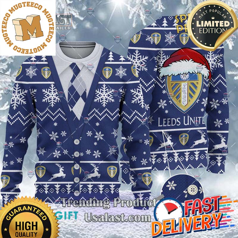 Leeds United F.C Cardigan Ugly Sweater 2023 For Holiday 2023 Xmas Gifts Leeds United F.C Cardigan Ugly Sweater 2023 For Holiday 2023 Xmas Gifts