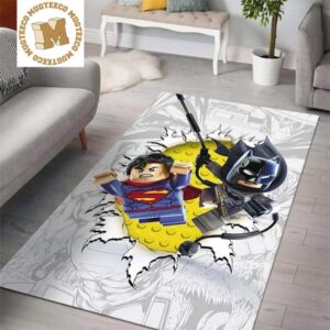 Lego DC Superman And Batman Area Rug Home Decor