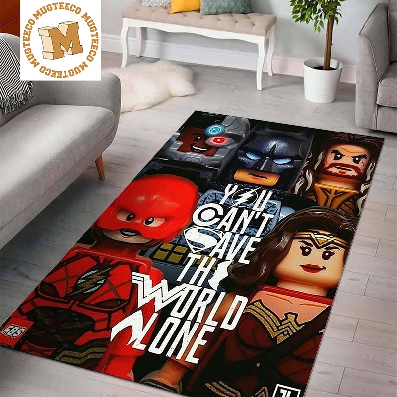 Lego Justice League You Can Save The World Alone Poster Area Rug Home Decor Lego Justice League You Can Save The World Alone Poster Area Rug Home Decor