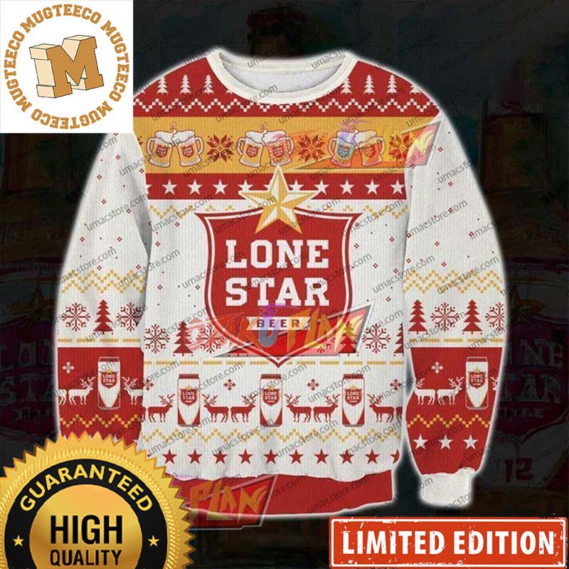 Lone Star Beer Big Logo 2023 Holiday Gifts Christmas Ugly Sweater Lone Star Beer Big Logo 2023 Holiday Gifts Christmas Ugly Sweater