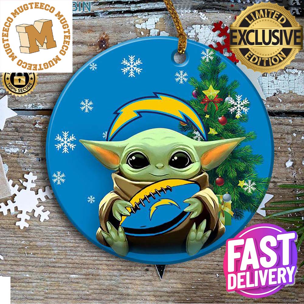 Los Angeles Chargers Baby Yoda NFL Personalized 2023 Holiday Gifts Christmas Decorations Ornament Los Angeles Chargers Baby Yoda NFL Personalized 2023 Holiday Gifts Christmas Decorations Ornament