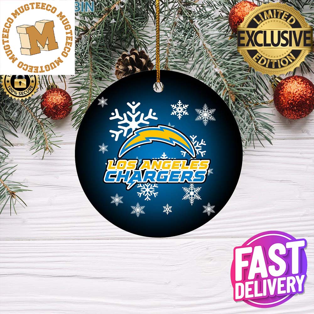 Los Angeles Chargers NFL Merry Christmas Circle Decorations Ornament Los Angeles Chargers NFL Merry Christmas Circle Decorations Ornament
