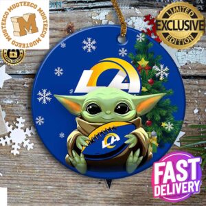 Los Angeles Rams Baby Yoda NFL Personalized 2023 Holiday Gifts Christmas Decorations Ornament
