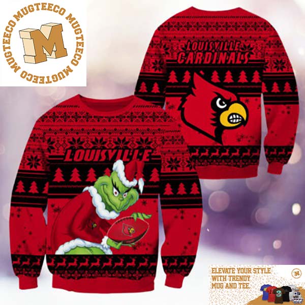 Louisville Cardinals NCAA Grinch Funny Xmas 2023 Gift For Holiday Ugly Christmas Sweater Louisville Cardinals NCAA Grinch Funny Xmas 2023 Gift For Holiday Ugly Christmas Sweater