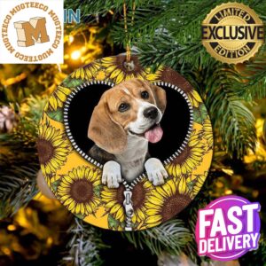 Lovely Sunflower Zipper 2023 Xmas Gifts For Dog Lovers Christmas Decorations Ornament