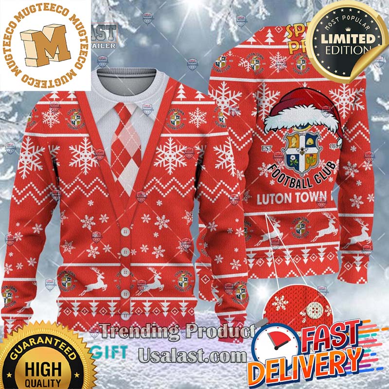 Luton Town F.C Cardigan Ugly Sweater 2023 For Holiday 2023 Xmas Gifts Luton Town F.C Cardigan Ugly Sweater 2023 For Holiday 2023 Xmas Gifts