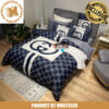 Luxury Gucci Big Logo With Vintage Web And Bee In Beige Monogram Background Bedding Set Luxury Gucci Big Logo With Vintage Web And Bee In Beige Monogram Background Bedding Set