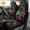 Luxury Gucci Monogram Signature Beige Pattern Car Seat Covers Full Set Luxury Gucci Monogram Signature Beige Pattern Car Seat Covers Full Set