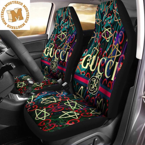 Luxury Gucci New Collection Colorful Star And Monogram Pattern Car Seat Covers Luxury Gucci New Collection Colorful Star And Monogram Pattern Car Seat Covers