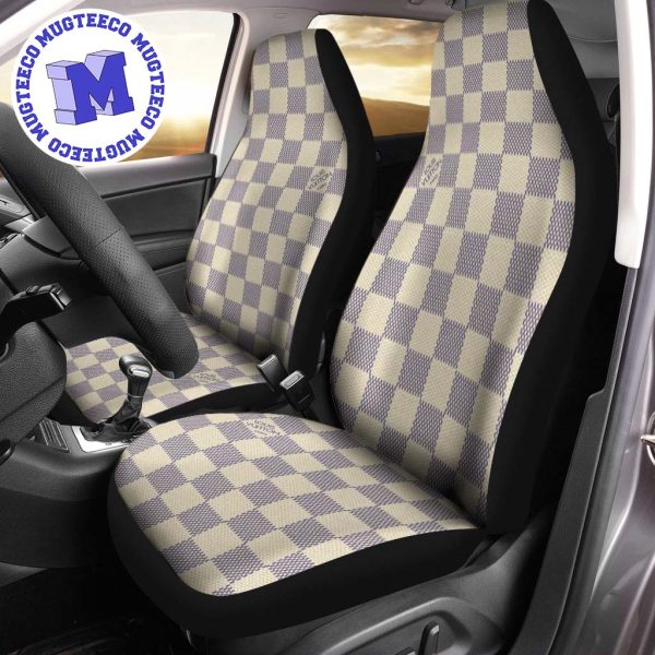 Luxury Louis Vuitton Beige Colors Logo Signature Monogram Pattern Car Seat Cover Luxury Louis Vuitton Beige Colors Logo Signature Monogram Pattern Car Seat Cover