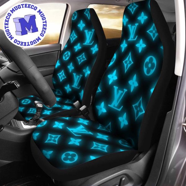 Luxury Louis Vuitton Black Blue Signature Monogram Pattern Car Seat Cover Luxury Louis Vuitton Black Blue Signature Monogram Pattern Car Seat Cover