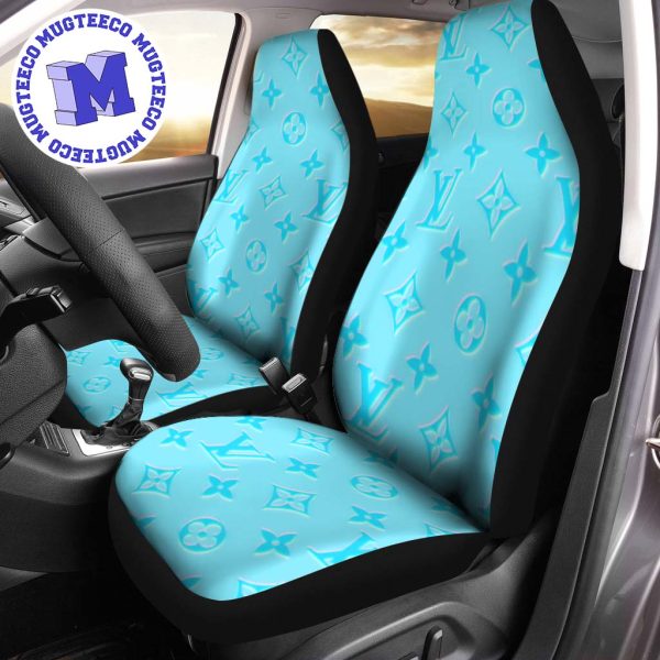 Luxury Louis Vuitton Blue Signature Monogram Pattern Car Seat Cover Luxury Louis Vuitton Blue Signature Monogram Pattern Car Seat Cover