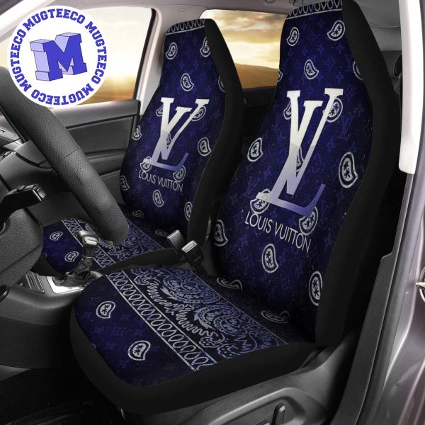 Luxury Louis Vuitton Palsey Bandana Colors Logo Signature Monogram Pattern Car Seat Cover Luxury Louis Vuitton Palsey Bandana Colors Logo Signature Monogram Pattern Car Seat Cover