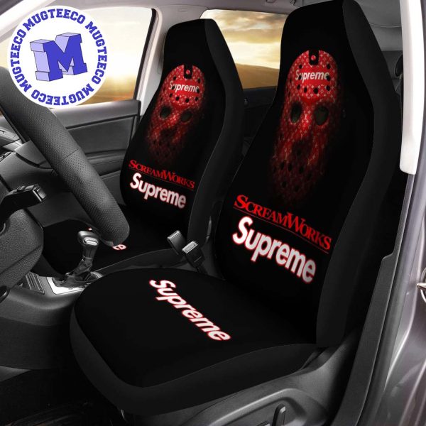 Luxury Louis Vuitton Scream Works Jacson Logo Signature Monogram Pattern Car Seat Cover Luxury Louis Vuitton Scream Works Jacson Logo Signature Monogram Pattern Car Seat Cover