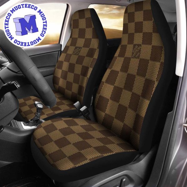 Luxury Louis Vuitton Vintage Logo Signature Monogram Pattern Car Seat Cover Luxury Louis Vuitton Vintage Logo Signature Monogram Pattern Car Seat Cover