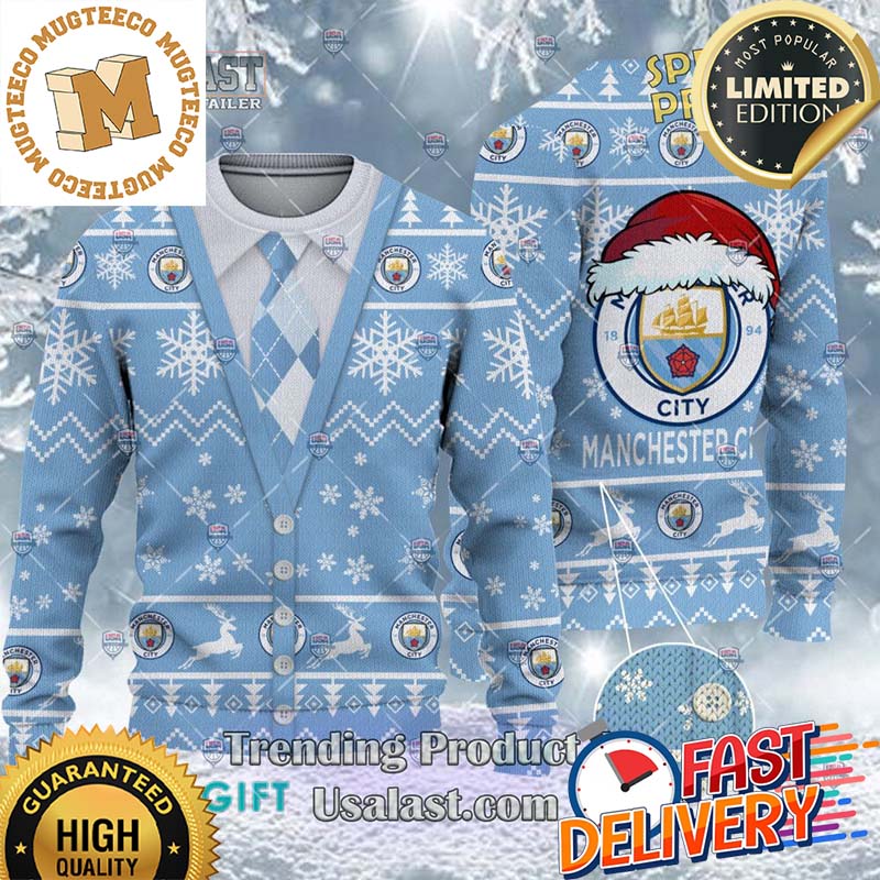Manchester City F.C Cardigan Ugly Sweater 2023 For Holiday 2023 Xmas Gifts Manchester City F.C Cardigan Ugly Sweater 2023 For Holiday 2023 Xmas Gifts