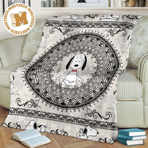 Mandala Yoga Snoopy Fleece Blanket Funny Gift Idea Mandala Yoga Snoopy Fleece Blanket Funny Gift Idea