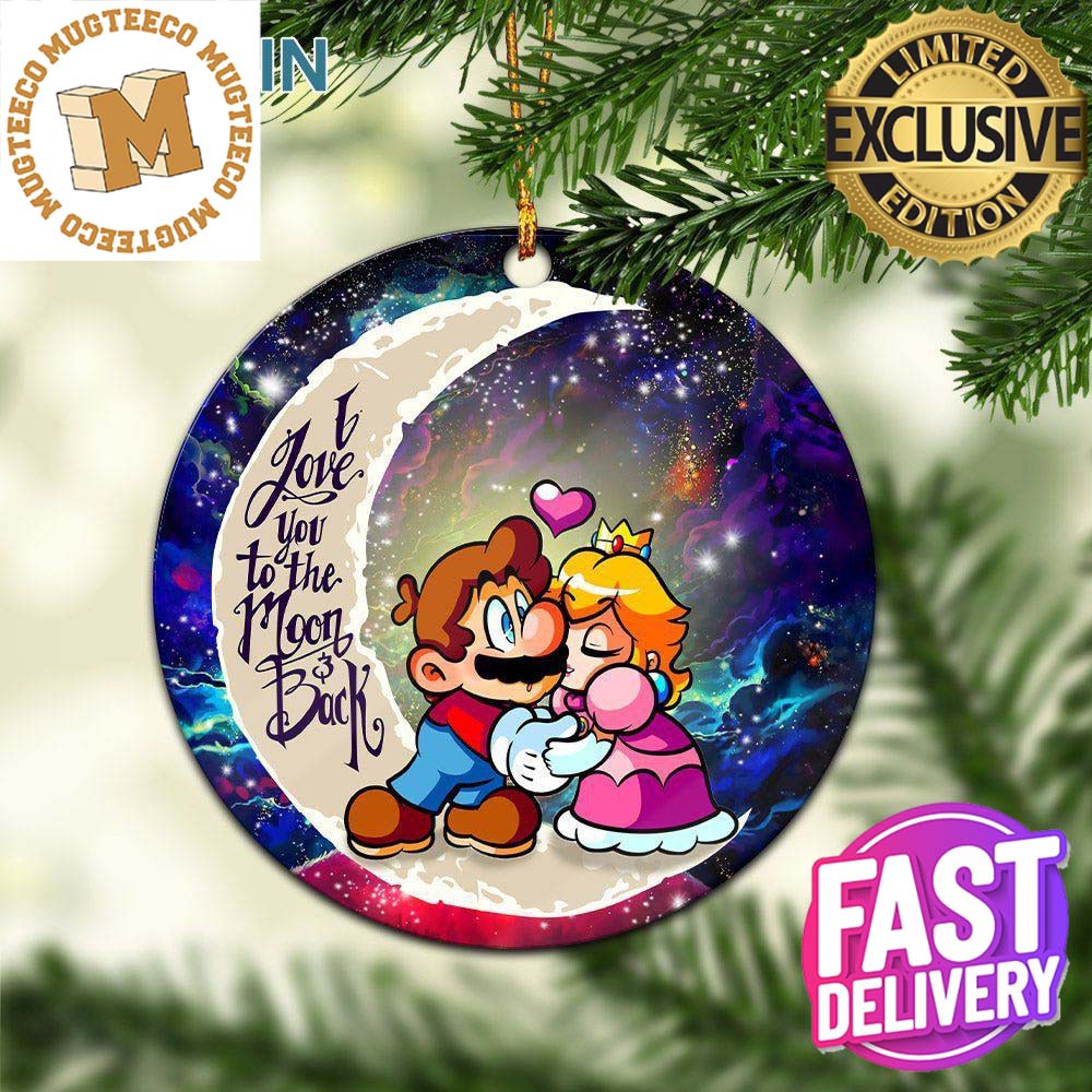 Mario Couple Love You To The Moon And Back Galaxy Custom Name 2023 Couple Gifts Christmas Decorations Ornament Mario Couple Love You To The Moon And Back Galaxy Custom Name 2023 Couple Gifts Christmas Decorations Ornament