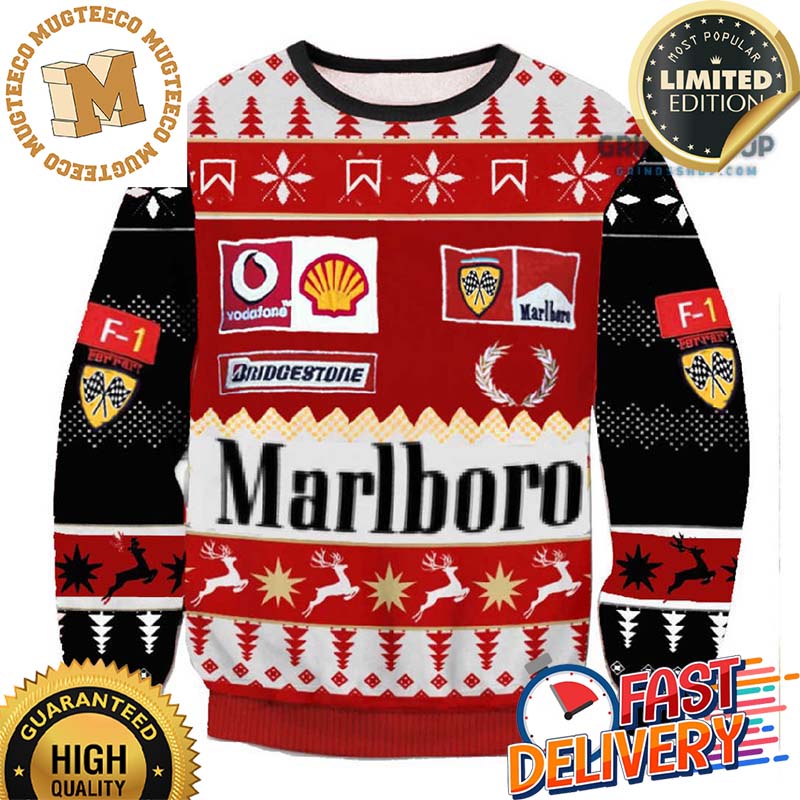 Marlboro Formula 1 Racing Ugly Christmas Sweater Marlboro Formula 1 Racing Ugly Christmas Sweater