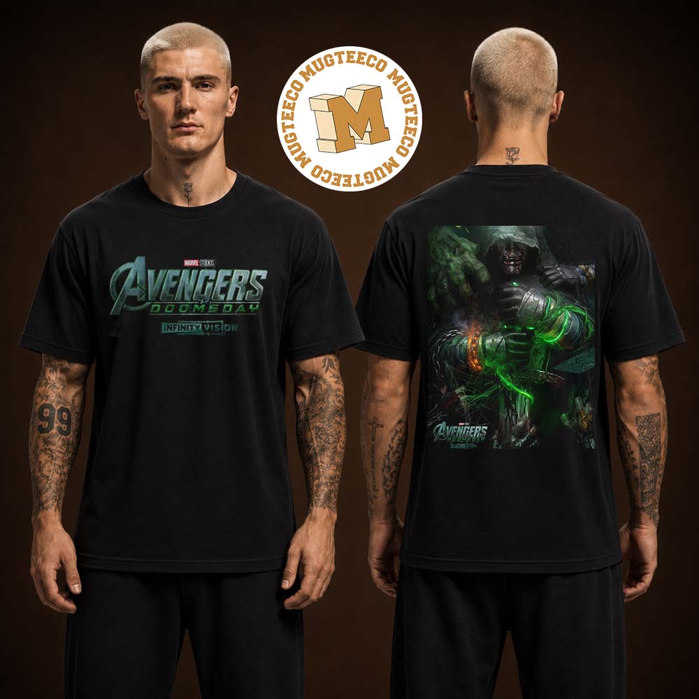 Marvel Avengers Doomsday Ifinity Vision 2026 Movie Poster Two Sided Unisex T Shirt Marvel Avengers Doomsday Ifinity Vision 2026 Movie Poster Two Sided Unisex T Shirt