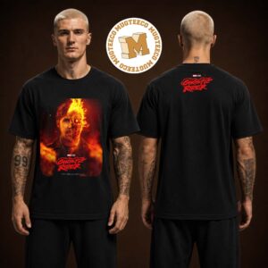 Marvel Ghost Rider 2028 Ryan Gosling Hellfire Transformation Movie Poster Two Sided Unisex T Shirt