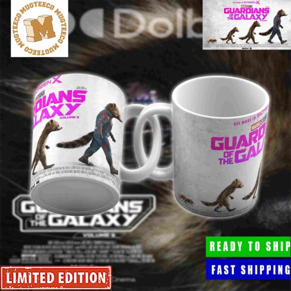Marvel Studio Guardians Of The Galaxy Vol 3 Rocket Revolutions Movie Poster Ceramic Mug Marvel Studio Guardians Of The Galaxy Vol 3 Rocket Revolutions Movie Poster Ceramic Mug