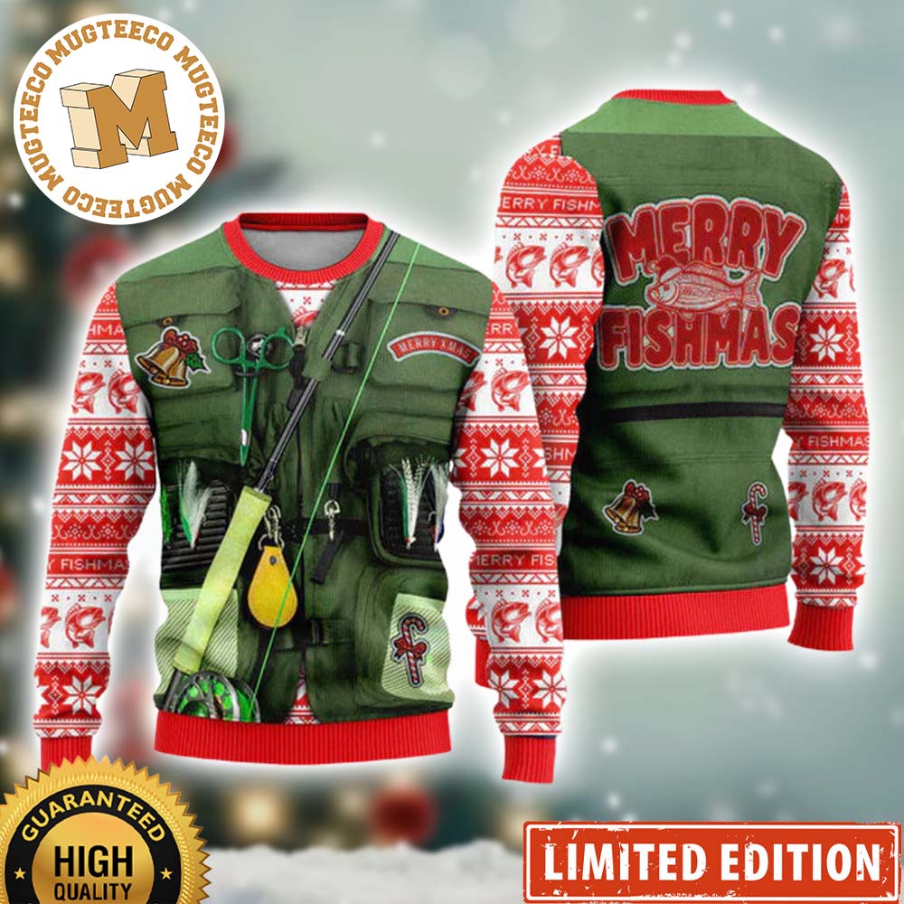 Merry Fishmas Fishing Costume Funny Xmas 2023 Gift Ugly Christmas Sweater Merry Fishmas Fishing Costume Funny Xmas 2023 Gift Ugly Christmas Sweater