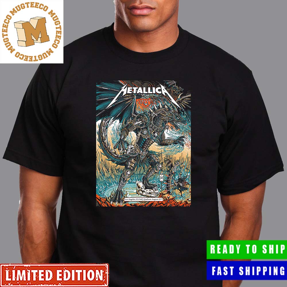 Metallica M72 World Tour In Los Angeles CA SoFi Stadium August 25 First Show Poster Unisex T-Shirt Metallica M72 World Tour In Los Angeles CA SoFi Stadium August 25 First Show Poster Unisex T-Shirt