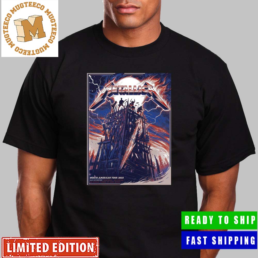 Metallica M72 World Tour North American Tour 2023 East Rutherford August 4th Poster Unisex T-Shirt Metallica M72 World Tour North American Tour 2023 East Rutherford August 4th Poster Unisex T-Shirt